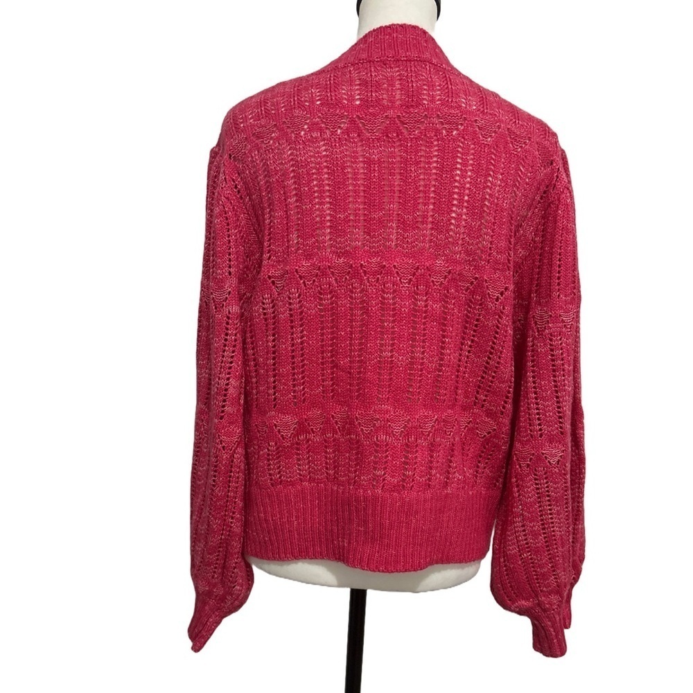 White Closet Cardigan Puff Sleeve Sweater. Pink. Small. New without tag - Picture 2 of 6